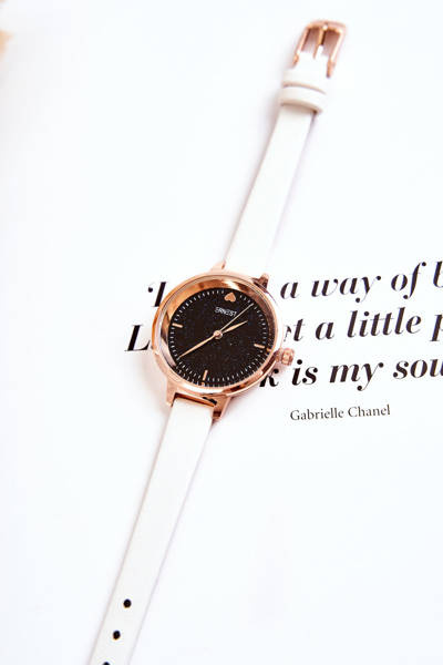 Zegarek Damski Eko Skórzany Pasek Biały Ernest