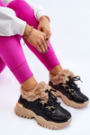 Women's Insulated Sports Boots Lace-Up Black and Beige Kerberos