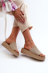 Women's Platform Slides Sergio Leone SK083H Beige