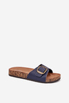 Women's Sandals On Cork Platform With Buckle Blue Vianara