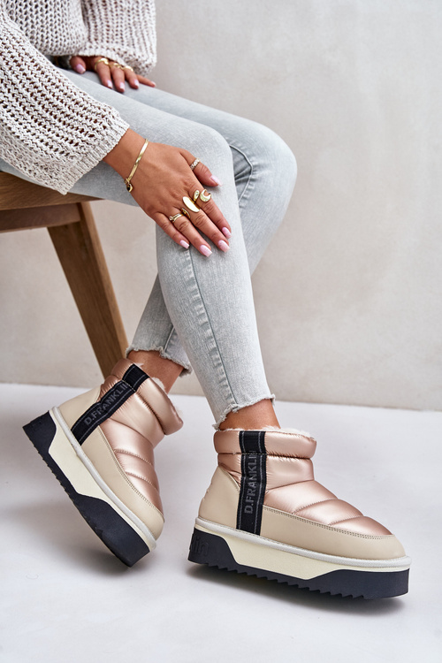 Śniegowce Niskie Gruba Podeszwa Beżowe D.Franklin DFSH371010