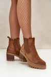 Women's Insulated Heeled Boots Eco Suede Brown Irissinae