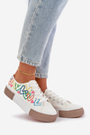 Women Sneakers Hearts White Fonirea
