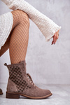 Lace-up suede boots Nicole 2751 Brown