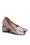 Women's Ballerinas Maciejka Leather Gold 03497-25