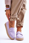 Espadryle Damskie Zamsz Fioletowe Keyla