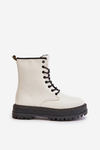Insulated Worker Boots from Eco Leather with Zipper White Naleli