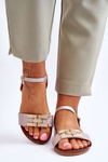 Women's Leather Sandals S.Barski KV-5541-37 Beige