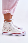 Women's Lace High Sneakers White Cornella