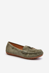 Women's Suede Classic Moccasins Green Ontala