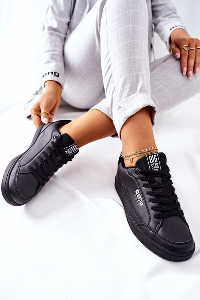 Women's Leather Sneakers Memory Foam BIG STAR II274320 Black
