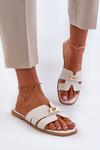 Women's Flat Sandals with Embellishment White Kavinia