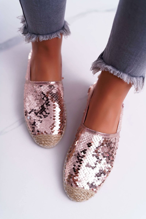 Espadryle Damskie Lu Boo Różowe Cekiny