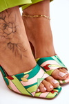 Women's Patterned Heel Slippers Green Adelise
