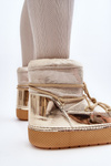 Women's Snow Boots with Gold Laces Toolsa