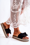 Women's Slippers On A Massive Platform With A Bow Black Macardi