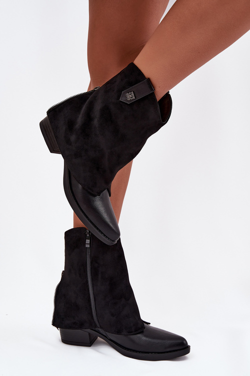 Insulated cowboy boots with heel black Sylvette