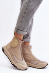 Women's Leather Boots With Zipper Maciejka 06297-22 Beige