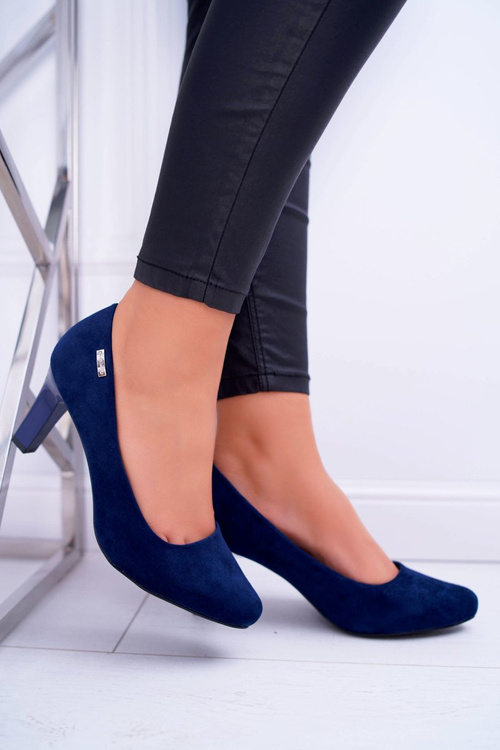Women's Sergio Leone Navy Blue Suede pumps Orsola