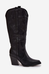 Cowboy Boots On Heel Eco Leather Insulated Black Zareen