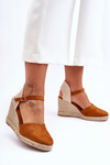 Suede Platform Sandals Brown Selfoss