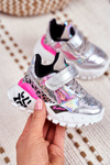 Children's Sports Shoes With Velcro Silver Be Happy