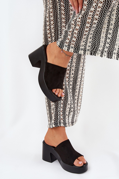 Women's Heeled And Platform Sandals Black Omeisa