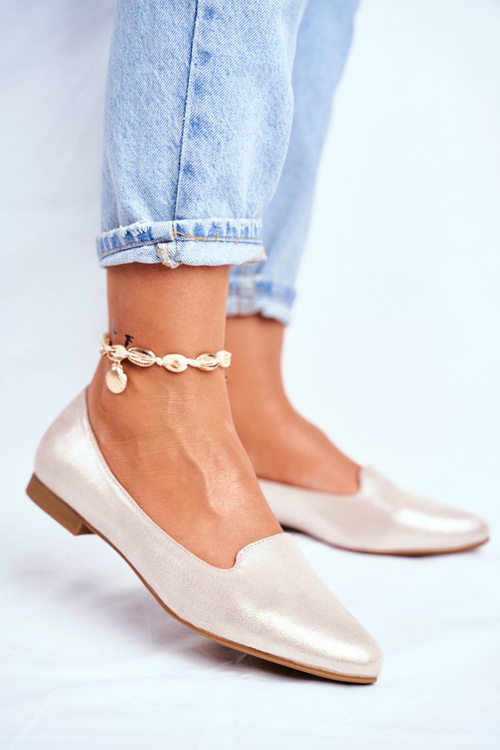 Women's Ballerinas Sergio Leone Beige and Gold BL610