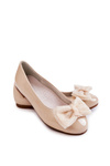 Dětské lakované balerínky s mašlí Beige Zolly