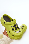 Foam Women's Lightweight Flip Flops on Chunky Sole Lime Matirra