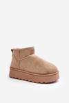 Women's Snow Boots On Platform With Furry Lining Beige Xamella