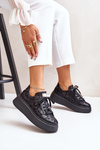 Leather Sports Shoes On Platform Maciejka 06191-42 Black