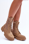 Women's Laced Ankle Boots Dark Beige Marlissa 