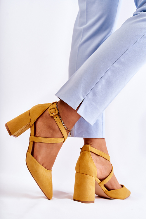 Fashionable Sandals On A Bar Yellow Sinari