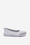 Leather Women's Perforated Ballet Flats White Lucy