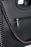 Women's Black Large Chain Chest Bag