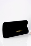 Women's Black Velvet Clutch Bag
