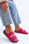 Women's Sandals On Cork Platform With Stripes Fuchsia Doretta