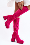 Women's Insulated Boots with Chunky Heel in Fuchsia Layala
