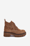 Laced Fleece-Lined Boots Dark Beige Bjorg