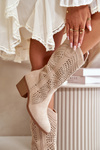 Women's Tall Suede Cowboy Boots Beige Turner