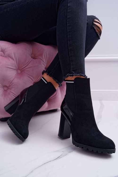 Women's Stiletto Boots Suede Black Fenem