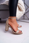 Women's Stiletto Sandals Brocade Gold Berglat