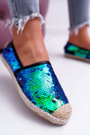 Espadryle Damskie Lu Boo Zielone Cekiny
