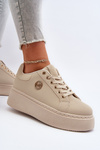 Women's platform sneakers in beige Eshen