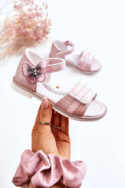 Children's Sandals With A Butterfly Pink Nicoll