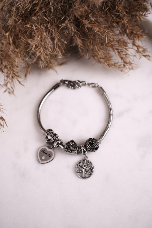 Women's Bracelet Charms Tree of Life Silver Family