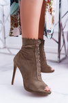 Lu Boo Suede Lace-up Sandals Stiletto Boots Natasha