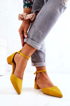 Suede pointed pumps Yellow Calliope