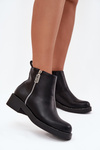 Warm Low Women's Boots With Zircons Black Vionna